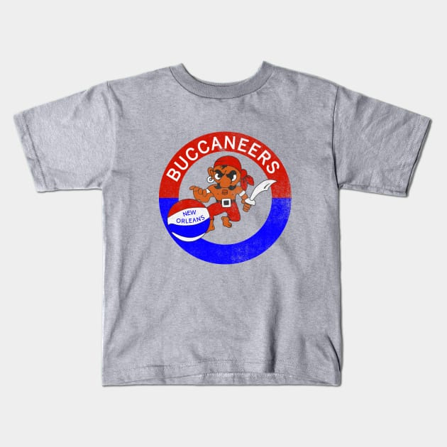 Vintage New Orleans Buccaneers Basketball Kids T-Shirt by LocalZonly